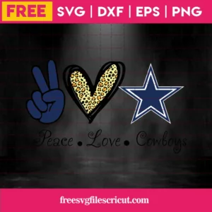 Peace Love Dallas Cowboys Silhouette Svg Clipart Free Invert