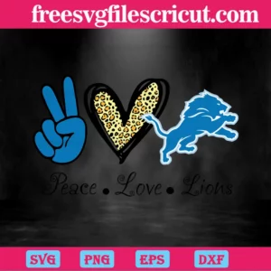Peace Love Detroit Lions Sport Nfl, Vector Illustrations Invert