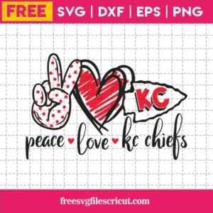Peace Love Kc Chiefs Lover Silhouette Svg Free