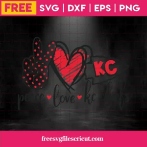 Peace Love Kc Chiefs Lover Silhouette Svg Free Invert
