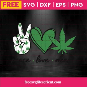 Peace Love Weed Svg Free Invert