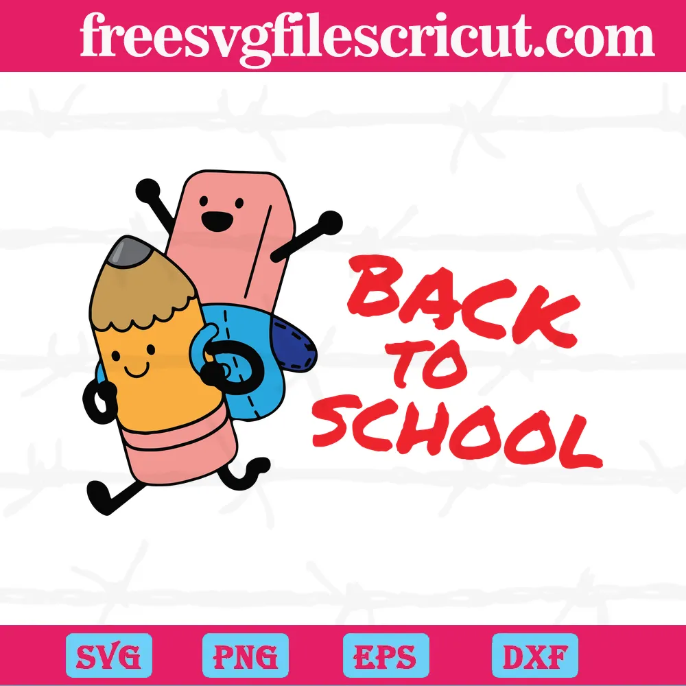 Pencil And Eraser Back To School Vector Illustrations Svg