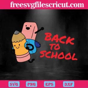 Pencil And Eraser Back To School Vector Illustrations Svg Invert