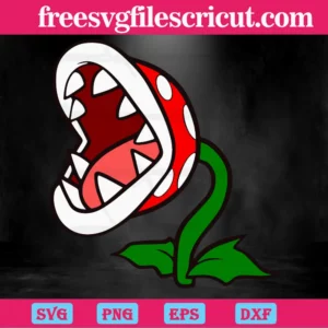 Piranha Plant Super Mario, Layered Svg Invert