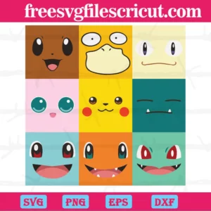 Pokemon Characters Face Svg Invert