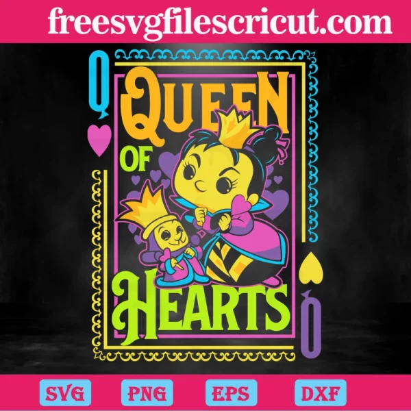 Queen Of Hearts Alice In Wonderland, Layered Svg File