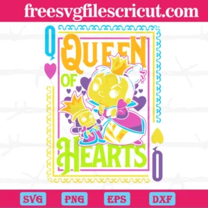 Queen Of Hearts Alice In Wonderland, Layered Svg File Invert