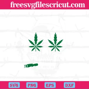 Skull Smoking Weed, Svg Png Dxf Eps Digital Download Invert