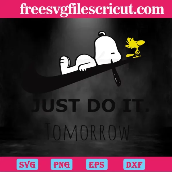 Snoopy Nike Just Do It Tomorrow Svg Invert
