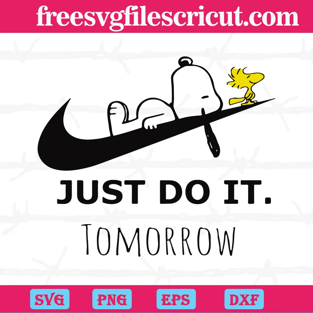 Snoopy Nike Just Do It Tomorrow Svg