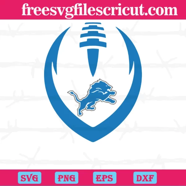 Sport Nfl Detroit Lions Ball Logo, Multi-Layered Svg File For Silhouette Machines