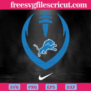 Sport Nfl Detroit Lions Ball Logo, Multi-Layered Svg File For Silhouette Machines Invert