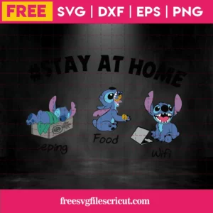 Stay At Home Stitch Svg Cricut Free Invert