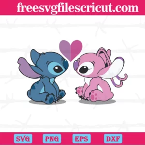 Stitch And Angel, Svg Png Dxf Eps Designs Download