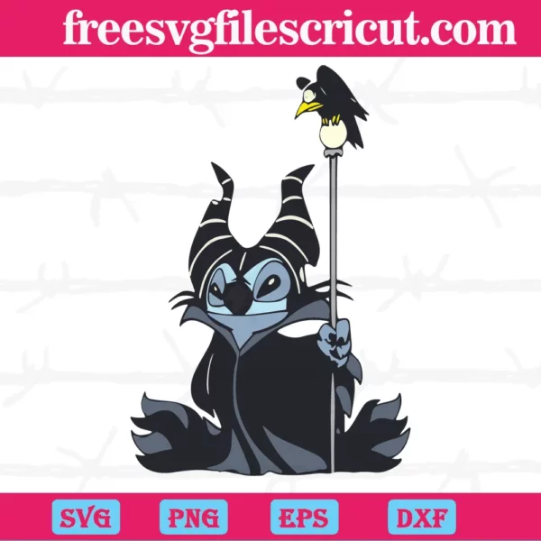 Stitch Maleficent Horn Scepter Crow, Digital Download