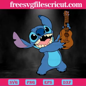 Stitch With Guitar Svg Invert