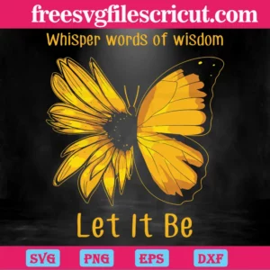 Sunflower Butterfly Cutting File Svg Invert