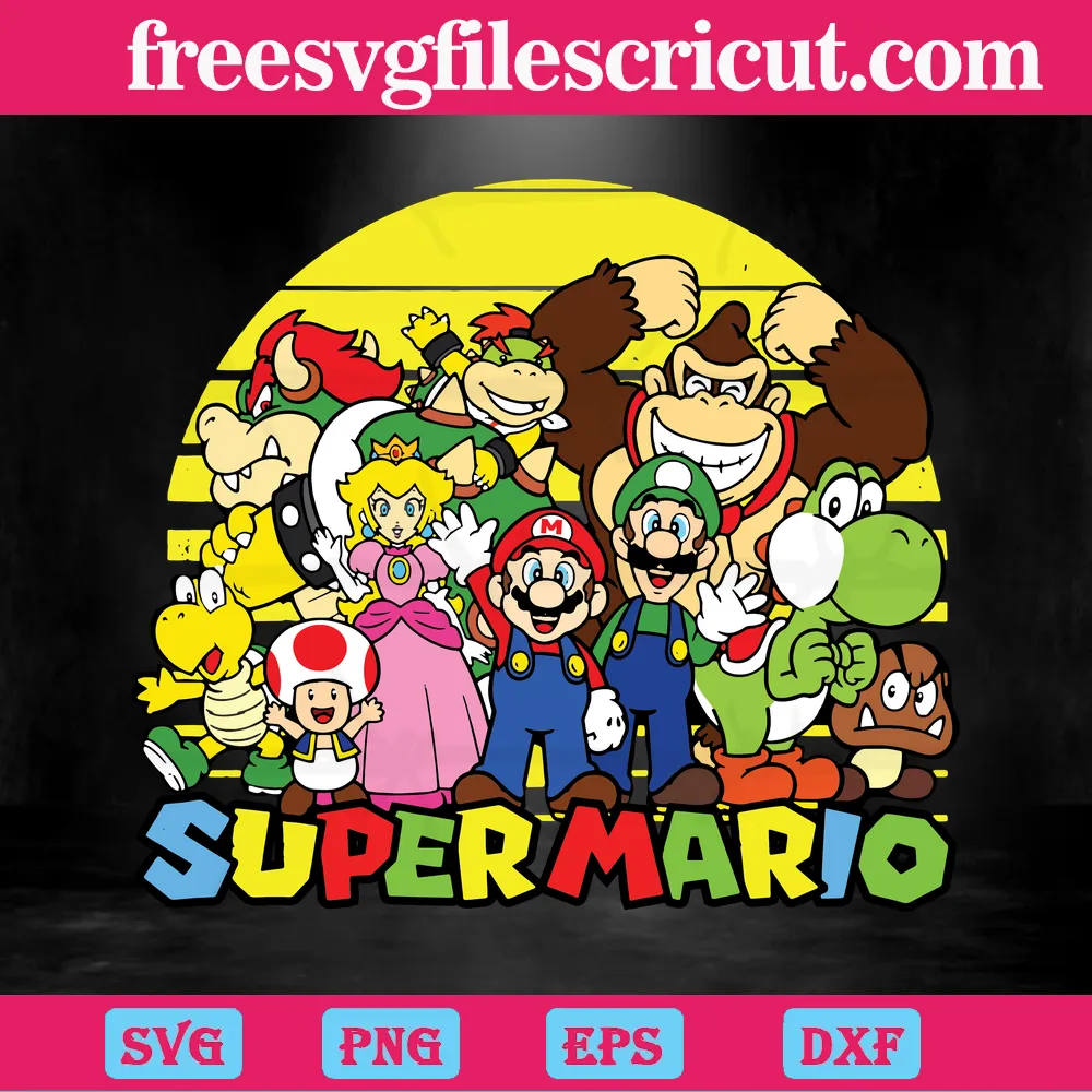 FREE Super Mario SVG File for Cricut - Free Mario Bros Layered SVG