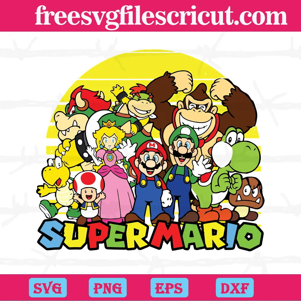 Super Mario SVG DXF EPS Png Illustrator. Bowser 