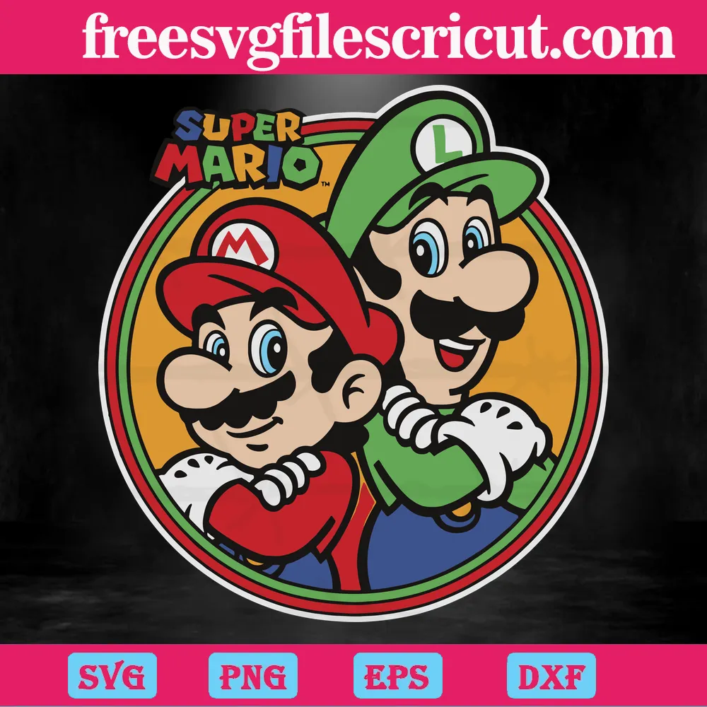 FREE Super Mario SVG File for Cricut - Free Mario Bros Layered SVG