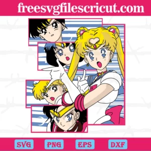 Team Sailor Moon Anime, The Best Digital Svg Designs For Cricut Invert