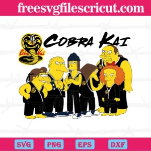 The Simpsons Cobra Kai Layered Svg File