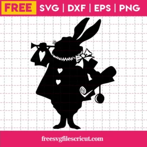 The White Rabbit Alice In Wonderland, Black And White Printable Transparent Background Files