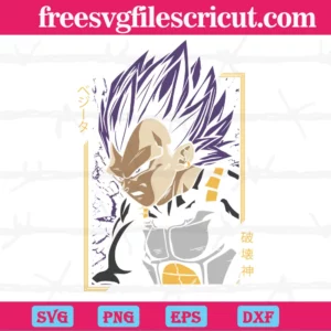 Vegeta Hakaishin Dragon Ball Z, Digital Design Svg