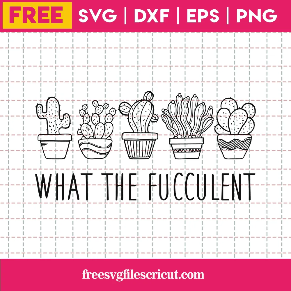 What The Fucculent Cactus Plant Gardening Black And White, Vector Svg