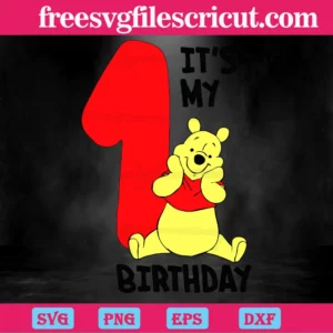 Winnie The Pooh 1St Birthday Svg Invert