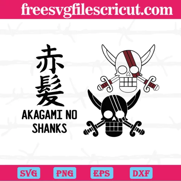 Akagami No Shanks One Piece Skull Swords, Cuttable Svg Files