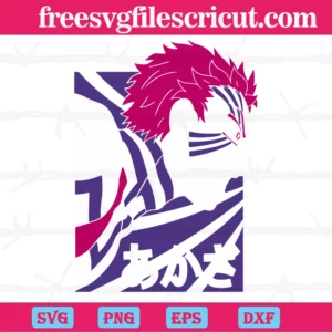 Akaza Demon Slayer, Multi Layered Files Svg Invert