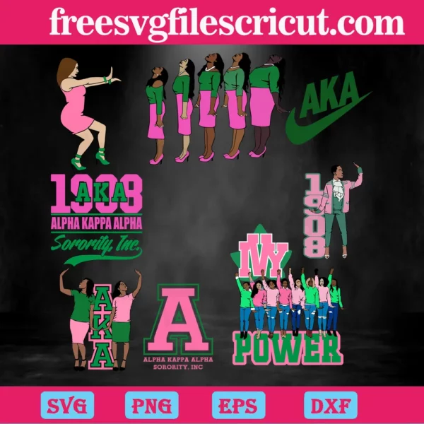 Alpha Kappa Alpha Svg Bundle Invert