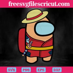 Among Us Straw Hat Sword One Piece, Multi Layered File Svg Invert
