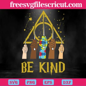 Be Kind Puzzle Ribbon Harry Potter Autism Awareness, Svg Illustrations Invert
