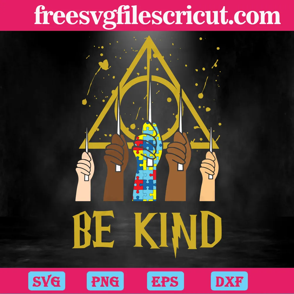 Be Kind Puzzle Ribbon Harry Potter Autism Awareness, Svg Illustrations