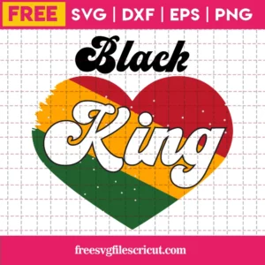 Black King Heart Pattern Juneteenth Day, Svg Design