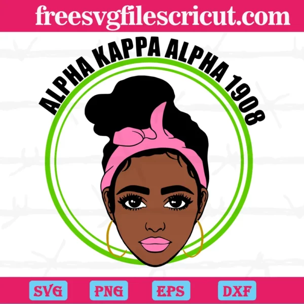 Black Pretty Girl Alpha Kappa Alpha 1908, Svg Cut Files