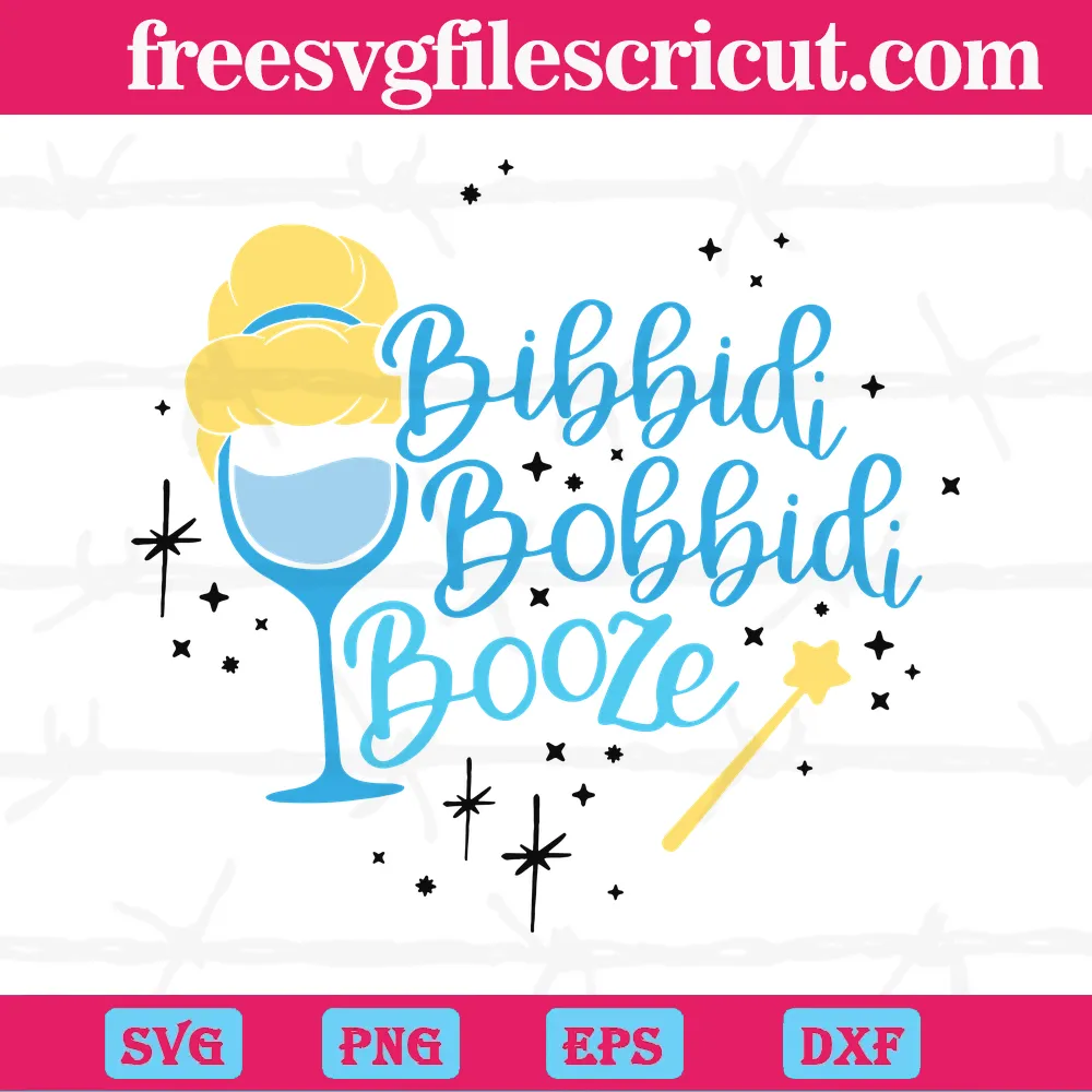 Lọ Lem Uống Ly Bibbidi Bobbidi Booze, Silhouette Svg