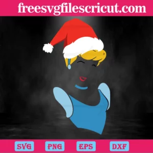 Cinderella With Christmas Hat, Transparent Background File Svg