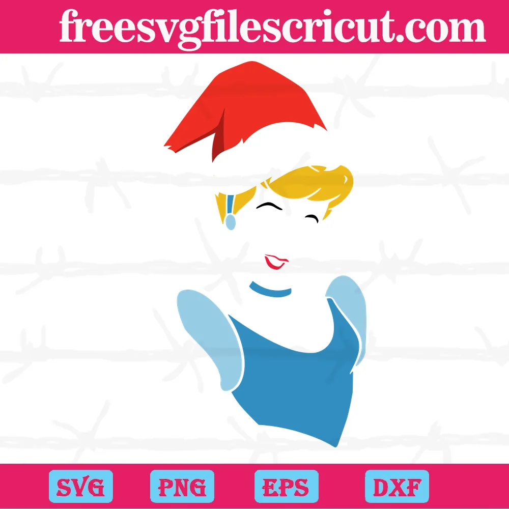 Cinderella With Christmas Hat, Transparent Background File Svg