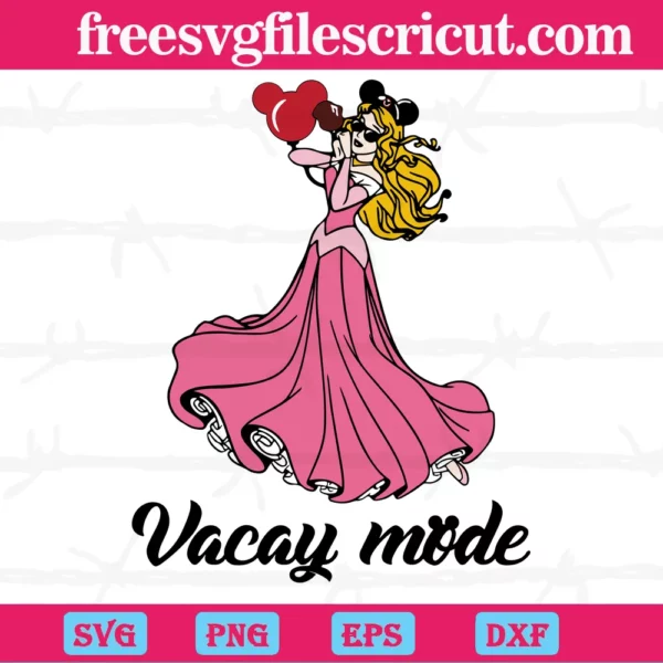 Cinderella With Mickey Head Vacay Mode, Svg Eps Dxf Png