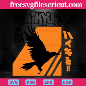 Crow Flying Haikyuu To The Top Volleyball Logo, Svg Png Dxf Eps Designs Download Invert