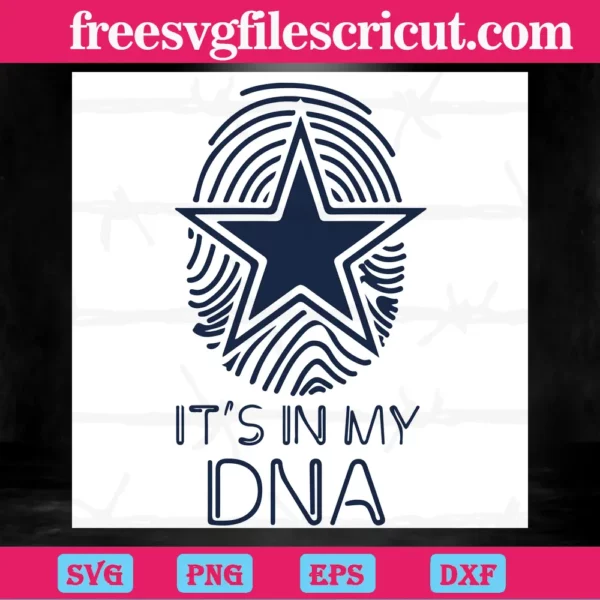 Dallas Cowboys It'S My Dna Star And Fingerprint, Svg Clipart Free