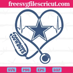Dallas Cowboys Star Logo Heart Stethoscope, Svg Designs Invert