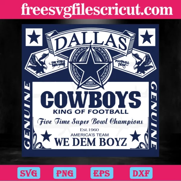 Dallas Cowboys Star Logo Kind Of Football We Dem Boyz, Svg Cut Files Invert
