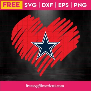 Dallas Cowboys Star Logo With Heart, Free Svg Files For Cricut Invert