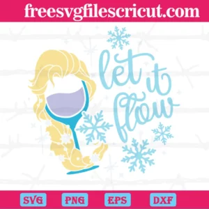 Elsa Hair Drinking Glass Let It Flow, Graphic Design Svg Invert