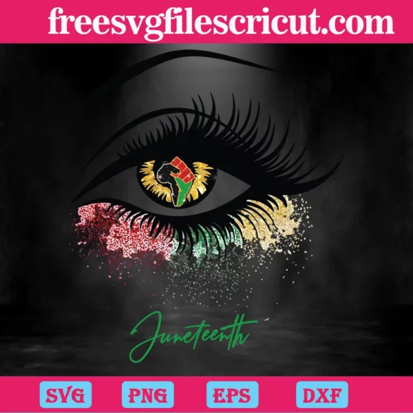 Eye Juneteenth Independence Day, Transparent Background Files Invert