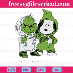 Friends Snoopy And Grinch, Commercial Use Svg